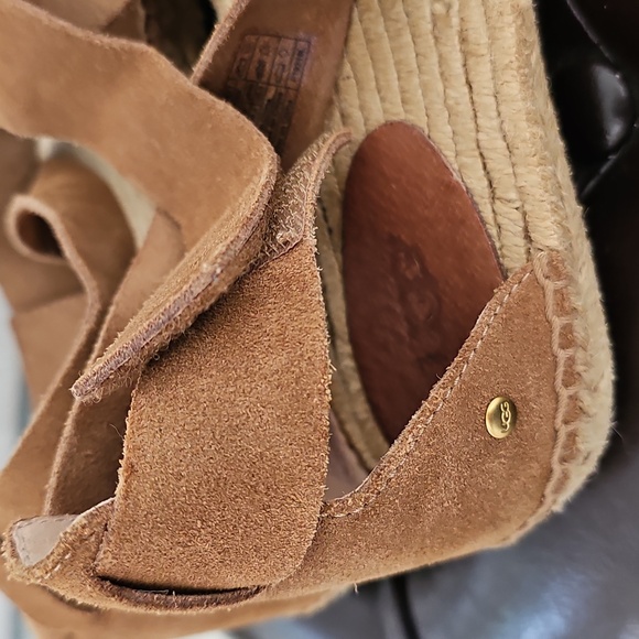 🌼HP🌼UGG Women's Mila Gladiator Espradille Chestnut Suede Sandals 8.5 - Picture 6 of 14